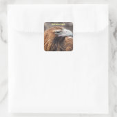 Australisches Adlerprofil Quadratischer Aufkleber (Tasche)