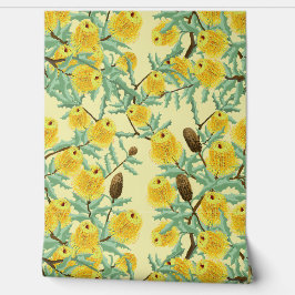 Australisches Banksia-Blume-Gelb-Tapete Tapete