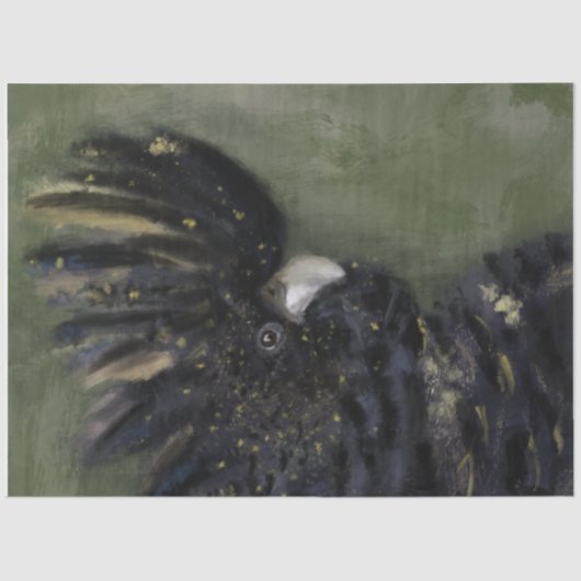 Australisches Black Cockatoo-Dekoupage-Papier  Seidenpapier (Vorderseite)