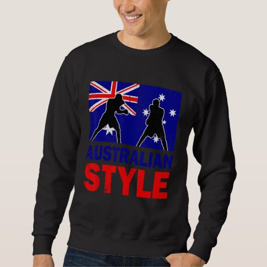 Australisches Boxen Vintage Australien Flagge Aust Sweatshirt (Vorderseite)