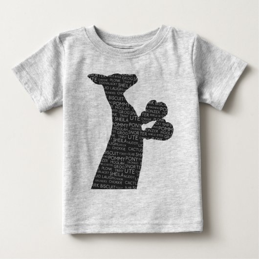 Australisches Boxkangaroo mit Slang Typografie B Baby T-shirt (Vorderseite)