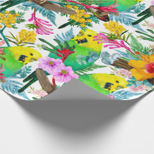 Australisches Budgerigar-Wildblume-Muster Geschenkpapier