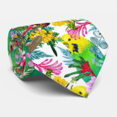 Australisches Budgerigar-Wildblume-Muster Krawatte (Gerollt)