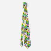 Australisches Budgerigar-Wildblume-Muster Krawatte (Rückseite)