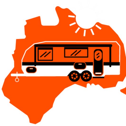 Australisches Caravan-Camping Flachmann
