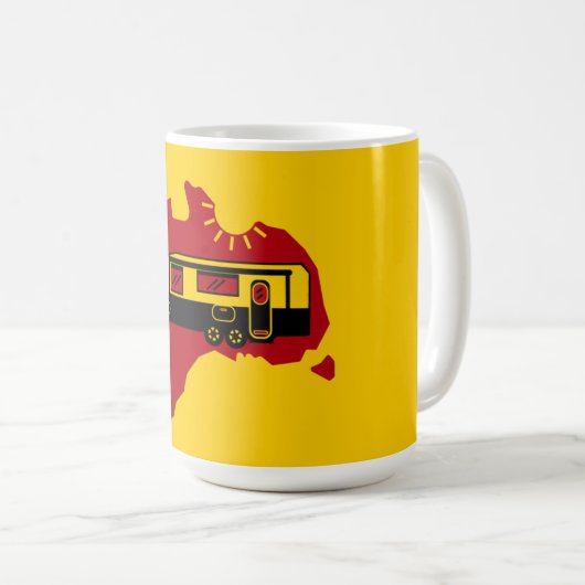 Australisches Caravan-Camping Kaffeetasse (VorderseiteRechts)