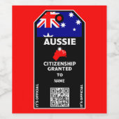Australisches Citizenship Party Herzlichen Glückwu Weinetikett (Einzelnes Label)