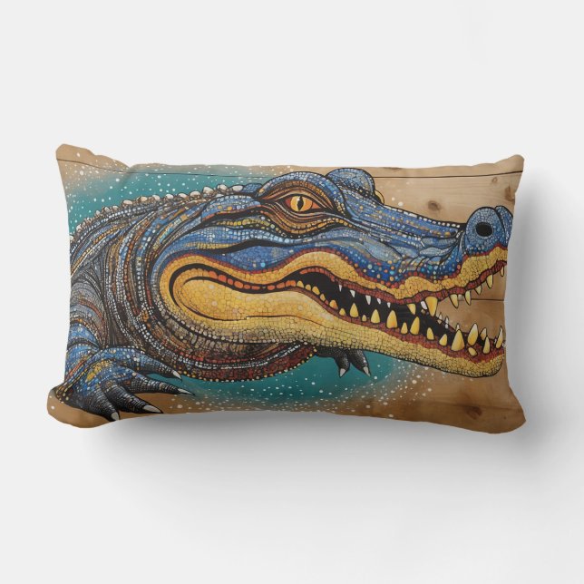 Australisches Crocodile Art Design Lendenkissen (Vorderseite)