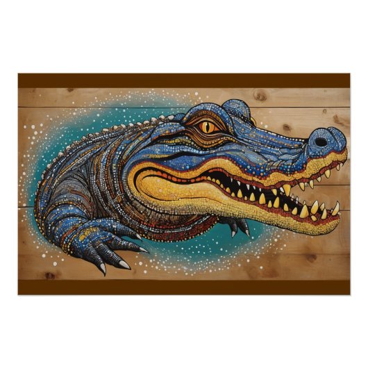 Australisches Crocodile Art Design Poster (Vorderseite)