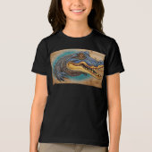 Australisches Crocodile Art Design Tri-Blend Shirt (Vorderseite)