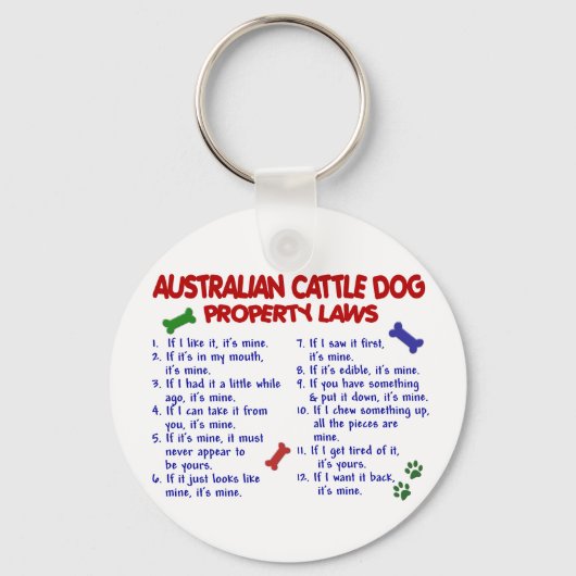 AUSTRALISCHES DOG-Eigentumsrecht "CATTLE DOG" 2 Schlüsselanhänger (Vorderseite)
