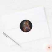 Australisches Dot Art Portrait Artwork of Runder Aufkleber (Umschlag)
