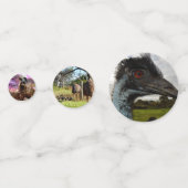 Australisches Emus, Geburtstisch Confetti Konfetti (Vorderseiten)