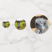 Australisches Emus, Geburtstisch Confetti Konfetti (Rückseiten)