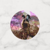 Australisches Emus, Geburtstisch Confetti Konfetti (Klein Vorderseite)