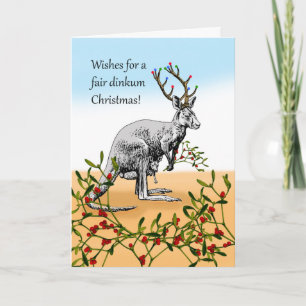 Australisches Fair Dinkum Weihnachten, Kangadeer Karte