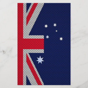 Australisches Flaggen-Design Kohlenstofffaser Chro Briefpapier