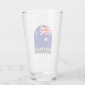 Australisches FlaggenEmblem gestört Vintag Glas (Rückseite)