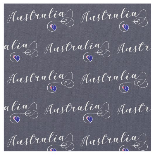 Australisches Flaggenherz, australisches Design Stoff (Nahaufnahme)
