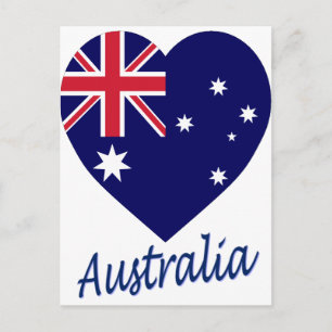 Australisches Flaggenherz Postkarte