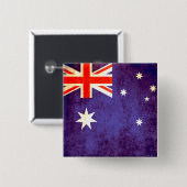 Australisches Flaggenknopf-Abzeichen in rotem Button (Vorne & Hinten)