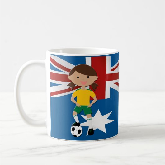 Australisches Fußball-Mädchen 4 Kaffeetasse (Links)