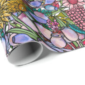 Australisches Gartenmuster für die Summer Wildblum Geschenkpapier (Rolleneckpunkt)