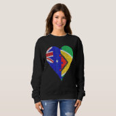australisches Guyanischer Flaggenherz Sweatshirt (Vorne ganz)