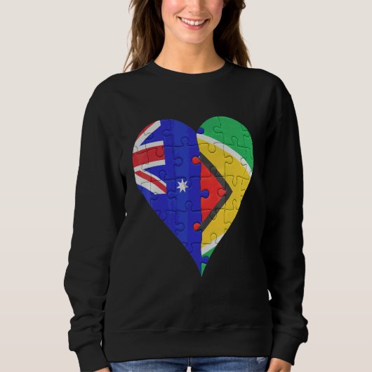 australisches Guyanischer Flaggenherz Sweatshirt (Vorderseite)