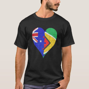 australisches Guyanischer Flaggenherz T-Shirt