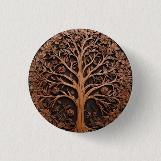 Australisches Holz: 3D Warah Tree Wood Print, Button (Vorderseite)