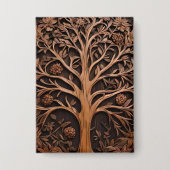 Australisches Holz: 3D Warah Tree Wood Print, Button (Vorderseite)