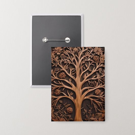 Australisches Holz: 3D Warah Tree Wood Print, Button (Vorderseite/Rückseite)