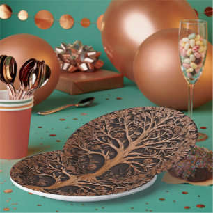 Australisches Holz: 3D Warah Tree Wood Print, Pappteller