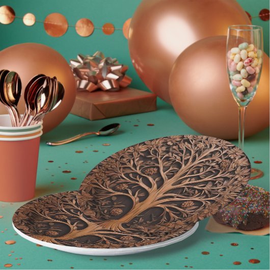 Australisches Holz: 3D Warah Tree Wood Print, Pappteller (Multi)