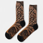 Australisches Holz: 3D Warah Tree Wood Print, Socken (Linkes Detail)