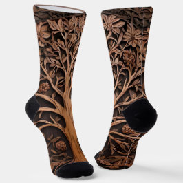 Australisches Holz: 3D Warah Tree Wood Print, Socken