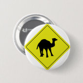 australisches Kamel-Straßenschildgelb Button (Vorne & Hinten)