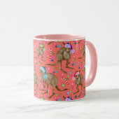 Australisches Kangaroo Weihnachtsrosa Tasse (VorderseiteRechts)