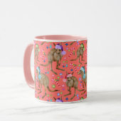 Australisches Kangaroo Weihnachtsrosa Tasse (Vorderseite Links)