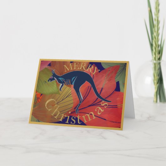 Australisches Känguru Frohe Weihnachten Karte (Vorderseite)