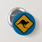 Australisches Känguru-Übergangszeichen Button (Vorne & Hinten)