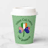 Australisches Kleeblatt Flag Personaliz Pappbecher (Rückseite)