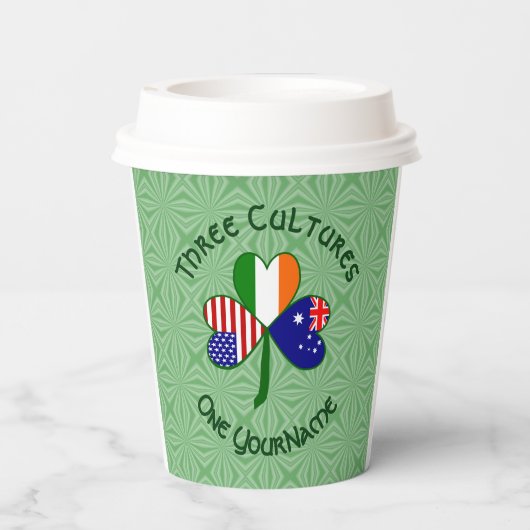 Australisches Kleeblatt Flag Personaliz Pappbecher (Rückseite)