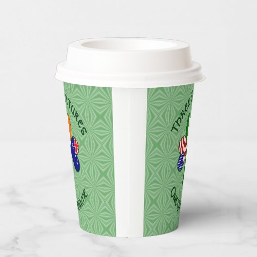 Australisches Kleeblatt Flag Personaliz Pappbecher (Rechts)