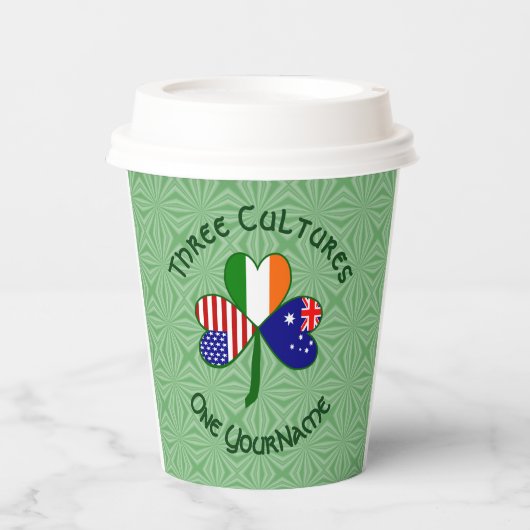 Australisches Kleeblatt Flag Personaliz Pappbecher (Vorderseite)