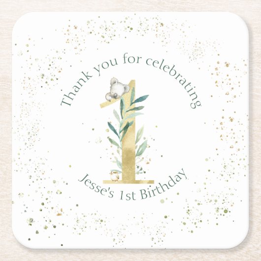 Australisches Koala-Party Rechteckiger Pappuntersetzer (Vorderseite)