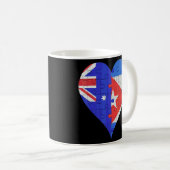 Australisches kubanisches Flaggenherz Kaffeetasse (VorderseiteRechts)