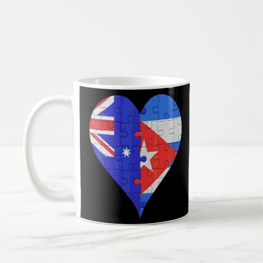 Australisches kubanisches Flaggenherz Kaffeetasse (Links)