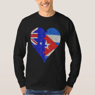 Australisches kubanisches Flaggenherz T-Shirt